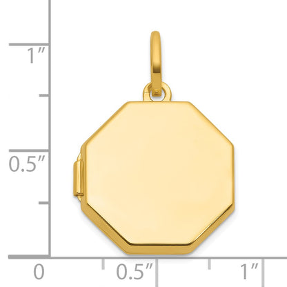 14K Yellow Gold Polished Reversible 18mm Octagon Shaped Locket