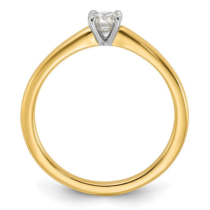 14K Two-Tone Gold 1/4 carat Certified Lab Grown Diamond VS+ F+ Round Complete Solitaire Engagement Ring