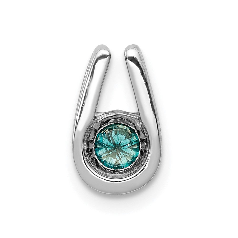 14K White Gold 1/4 carat Blue Diamond Chain Slide