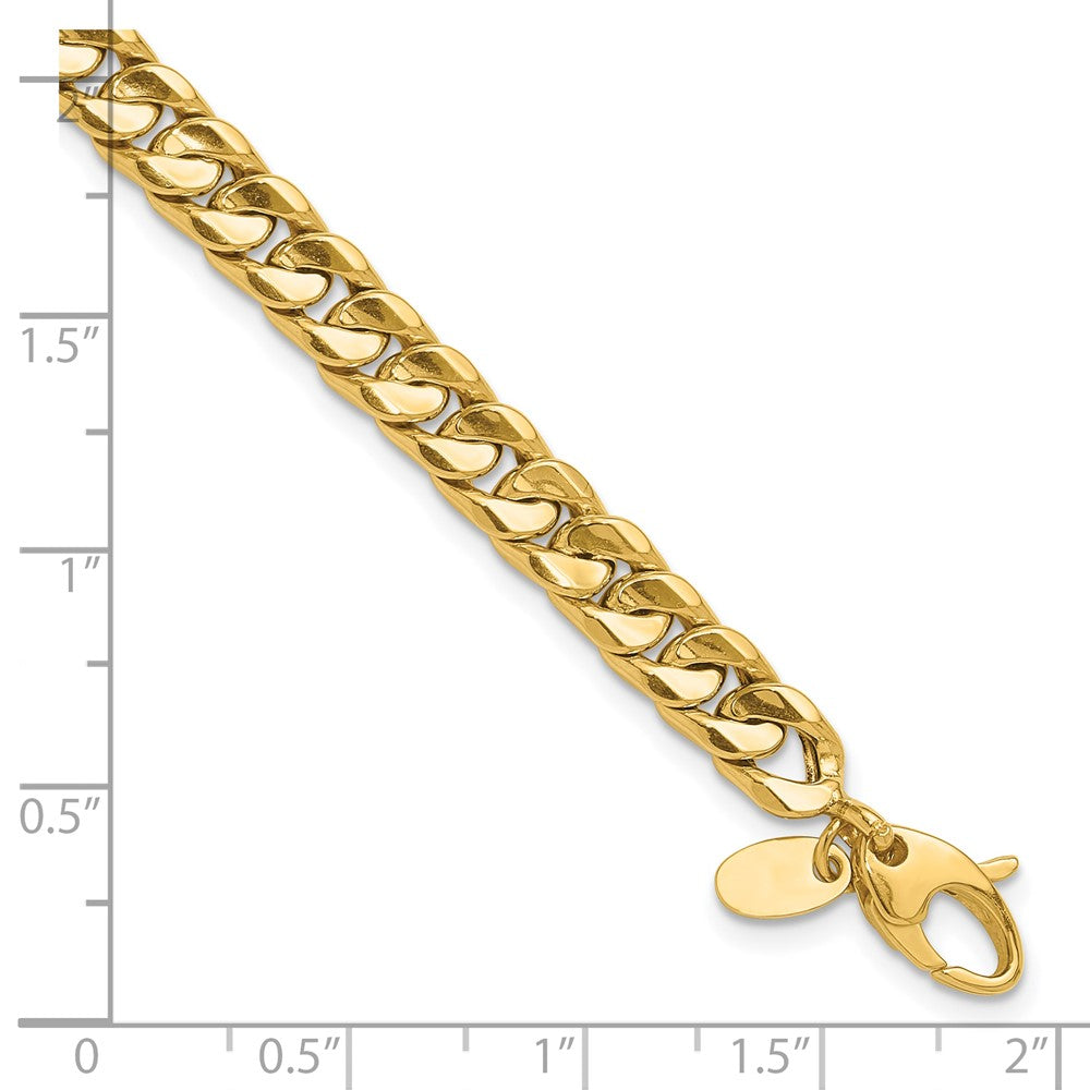 14K Yellow Gold Polished 6.00mm Fancy Concave Curb Link 8.5 Inch Bracelet