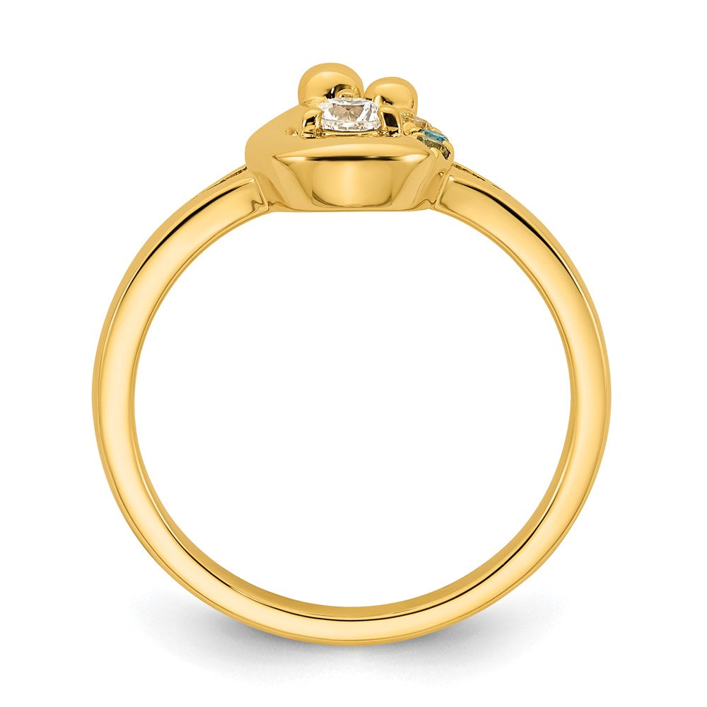 14K White Gold Real Diamond Band
