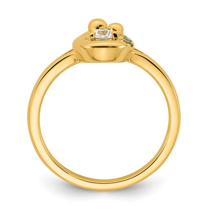 14K White Gold Real Diamond Band