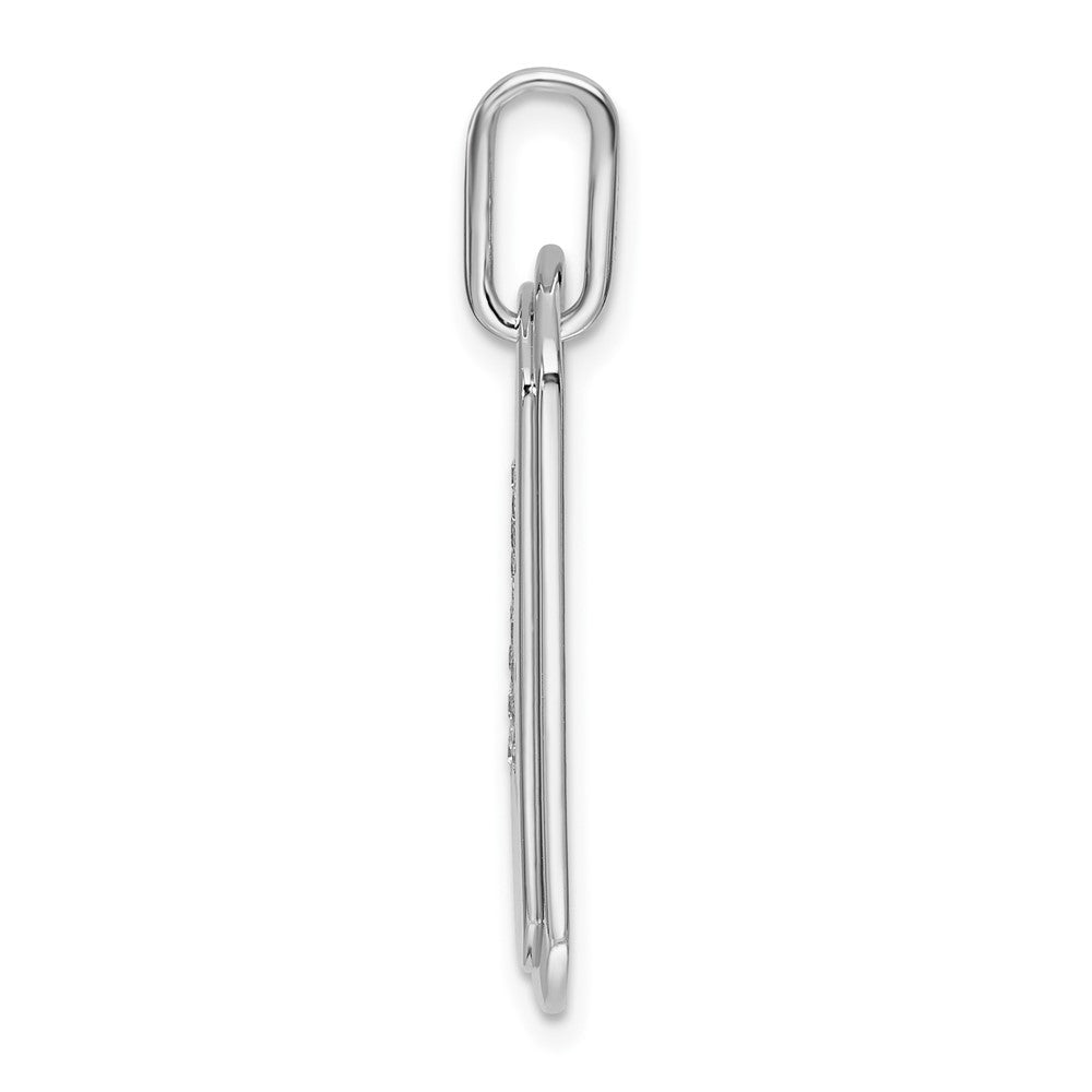 14K White Gold Diamond Initial K Dog Tag Charm