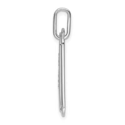 14K White Gold Diamond Initial K Dog Tag Charm