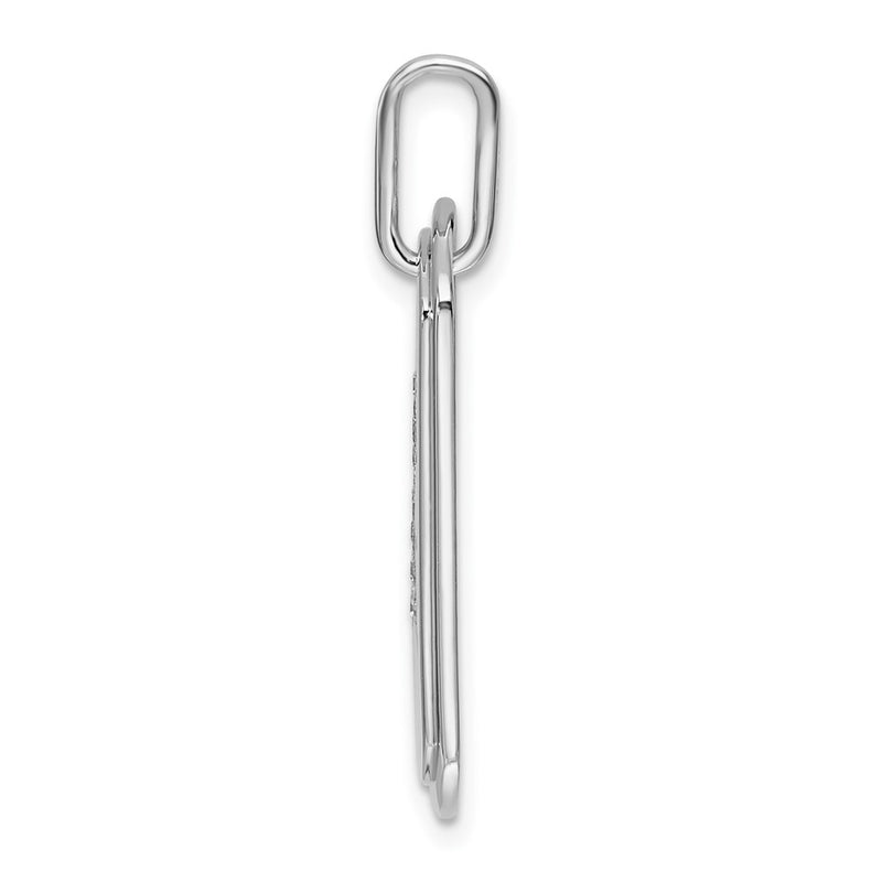 14K White Gold Diamond Initial K Dog Tag Charm