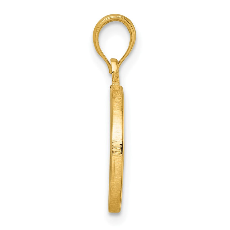 14K Yellow Gold Polished Compass Pendant
