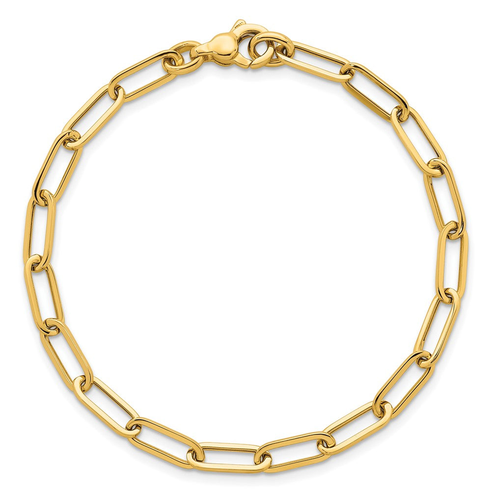 14K Yellow Gold Polished 4.75mm Paper Clip Link 7.75 Inch Bracelet