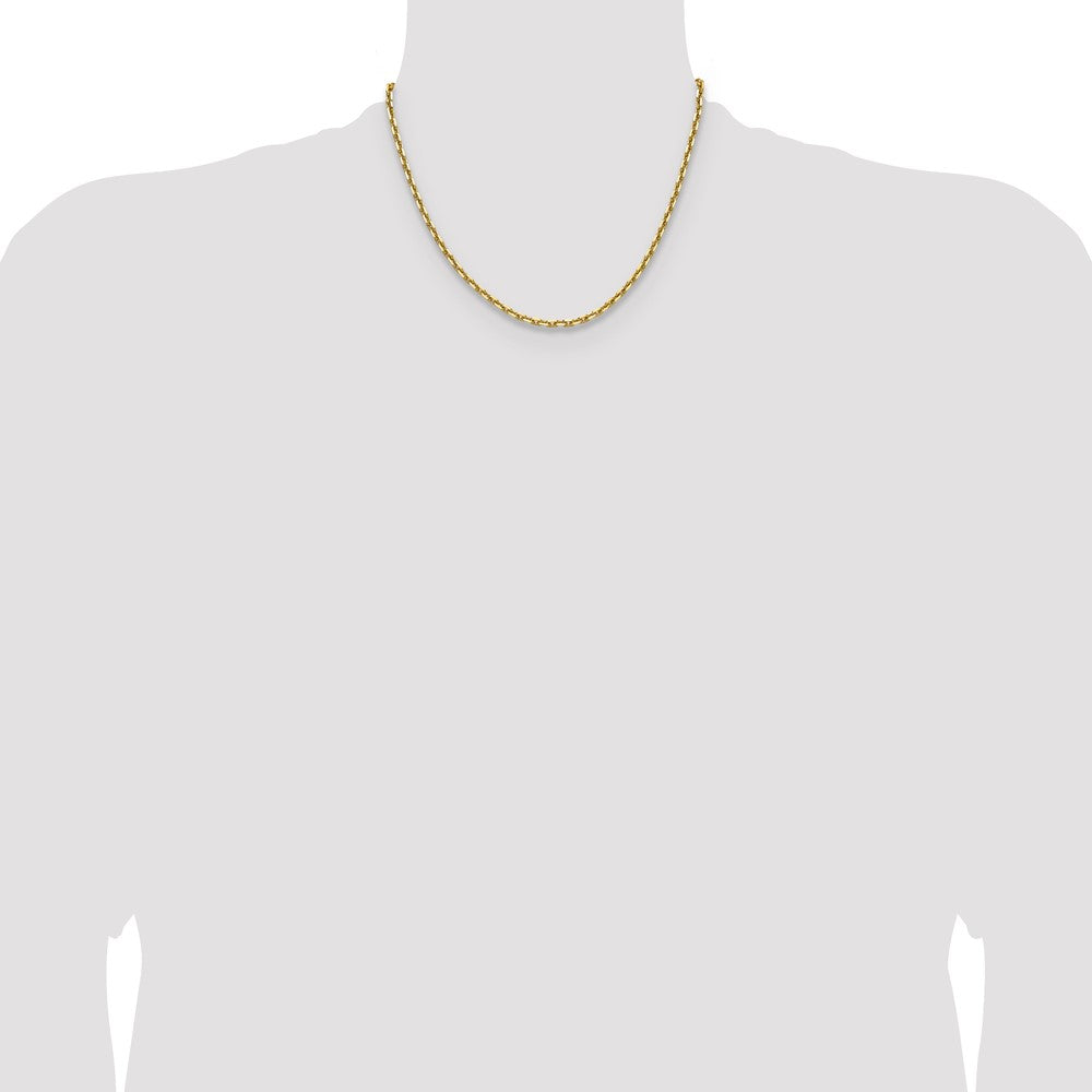14K Yellow Gold 3.90mm D/C French Link Chain Necklace