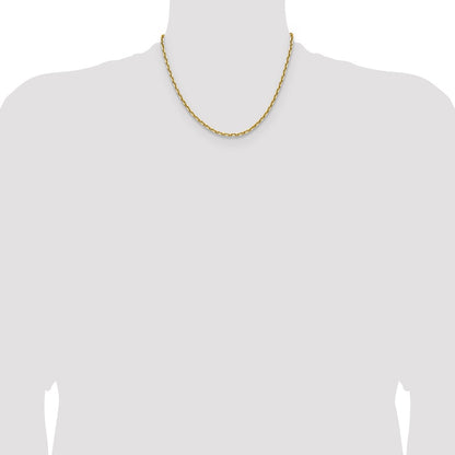 14K Yellow Gold 3.90mm D/C French Link Chain Necklace