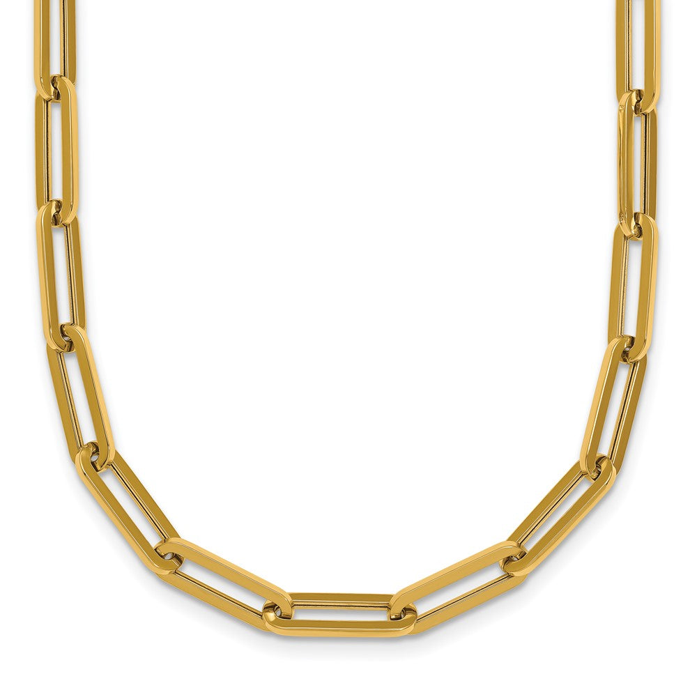 14K Yellow Gold Polished 4.3mm Paperclip Link 18 Inch Necklace