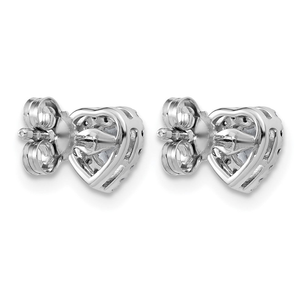 14K White Gold Lab Grown VS/SI+ G+ Diamond Heart Shape Halo Complete Earrings