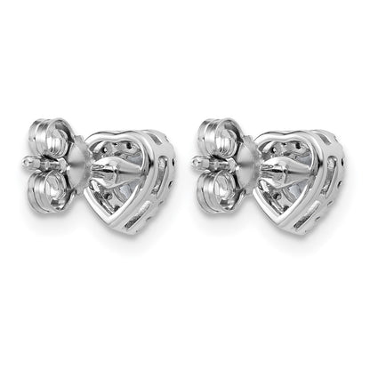14K White Gold Lab Grown VS/SI+ G+ Diamond Heart Shape Halo Complete Earrings