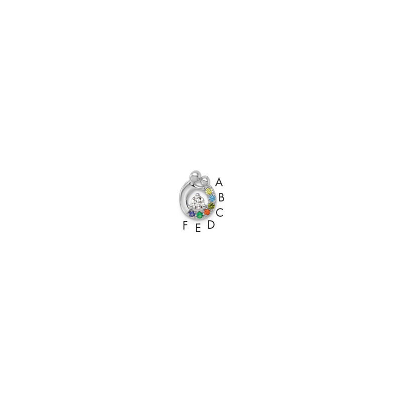 14K White Gold 6 Genuine Birthstone and Dia. Mother/Child Chain Slide