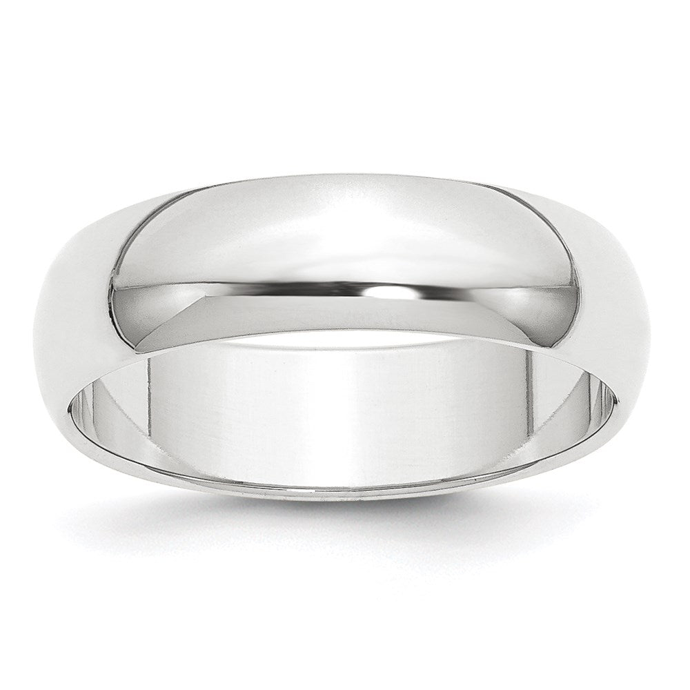 Platinum 6mm Half Round Featherweight Wedding Band Ring