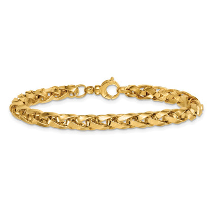14K Yellow Gold Polished 4.25mm Lightweight Fancy Link Chain Bracelet