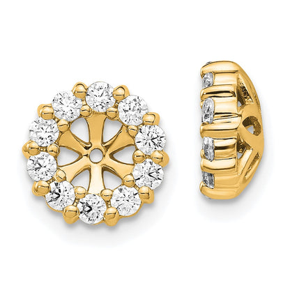 14K Yellow Gold 5/8 carat Diamond Circle Earring Jackets