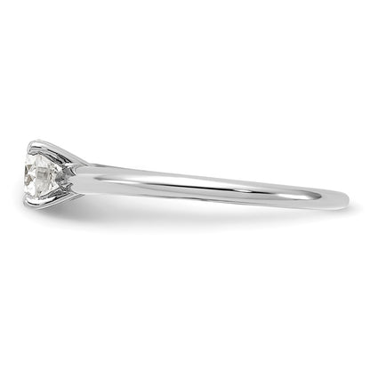 14K White Gold 1/2 carat Certified Lab Grown Diamond VS+ F+ Round Complete Solitaire Engagement Ring