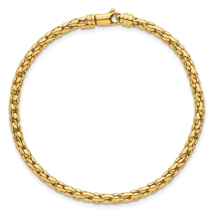 14K Yellow Gold Polished 3.5mm Fancy Link 7.25 Inch Bracelet