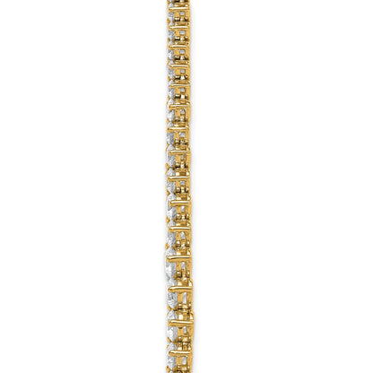 14K Yellow Gold 16 1/3 carat Certified Lab Grown Diamond VS+ F+ Complete Round 18 Inch Graduated Tennis Necklace
