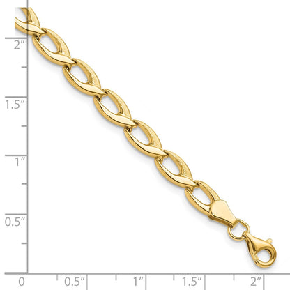 14K Yellow Gold Fancy Link 7.25 Inch Bracelet
