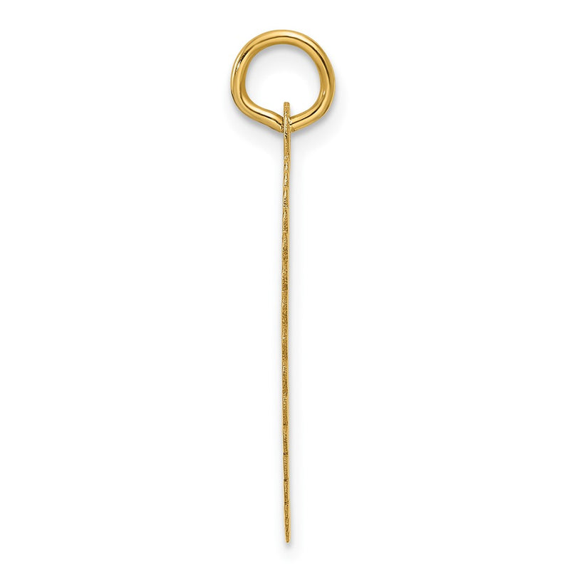 14K Yellow Gold Etched Edge Engravable Round Scalloped 21.5mm Disc Charm