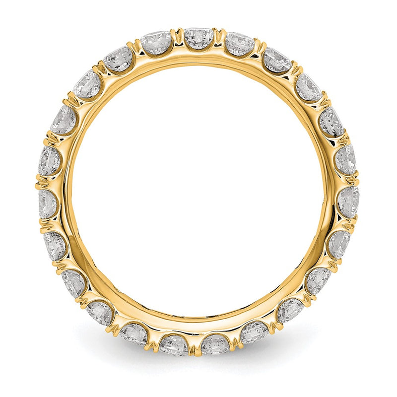 True Origin 14K Yellow Gold 2 carat Lab Grown Diamond VS+ F+ Size 9 Complete Eternity Wedding Band Ring