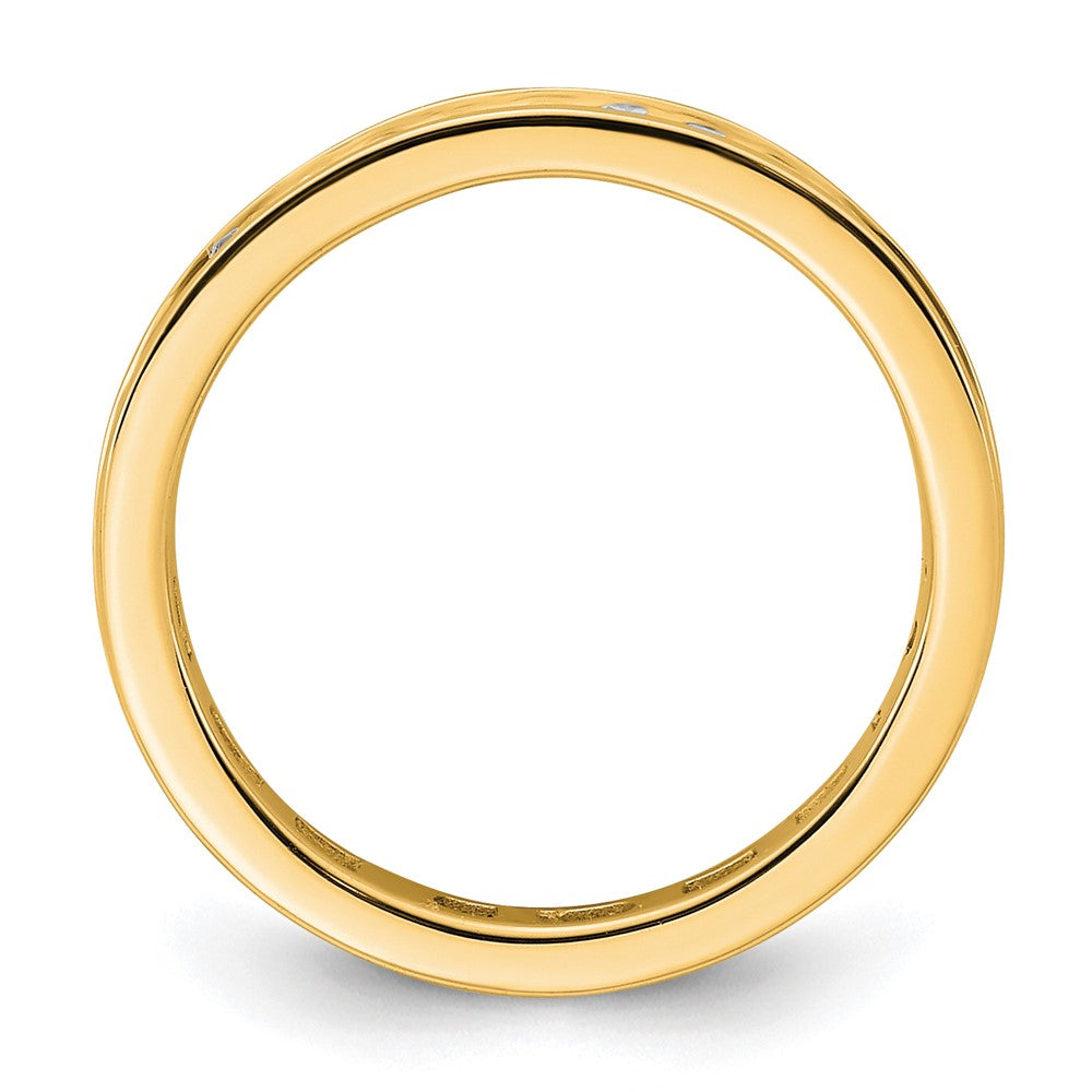 14K Yellow Gold Polished Size 4 Channel-set 1/2 carat Diamond Complete Eternity Wedding Band Ring