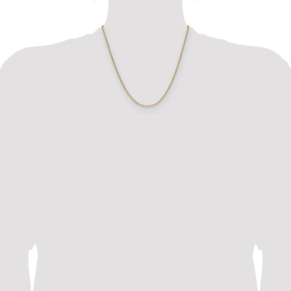 14K Yellow Gold 2.2mm Semi-Solid Beveled Paperclip 20 Inch Chain