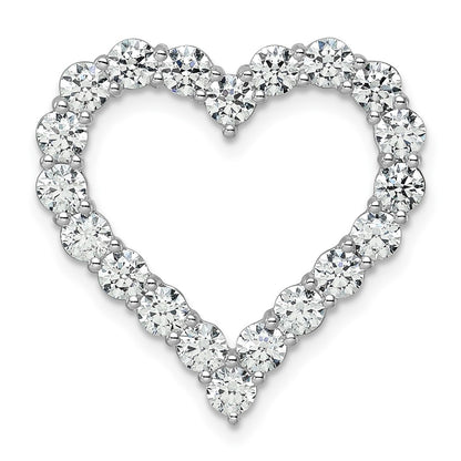 14K White Gold Certified Gold Lab Grown Diamond 3ctw VS DEF Heart Pendant