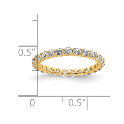 14K Yellow Gold Polished Size 4.5 Shared Prong 1 carat Diamond Complete Eternity Wedding Band Ring