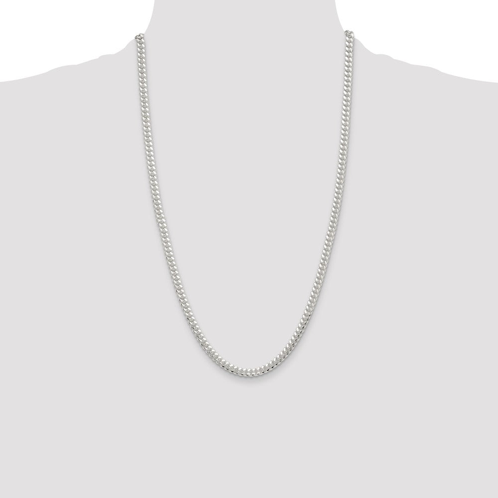 Sterling Silver Polished 5.7mm Domed Curb 26 Inch Chain