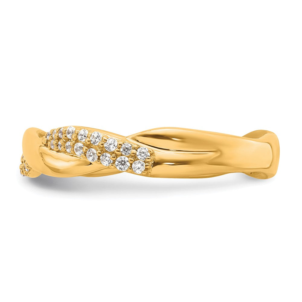 14K Yellow Gold Polished Diamond Fashion Ring