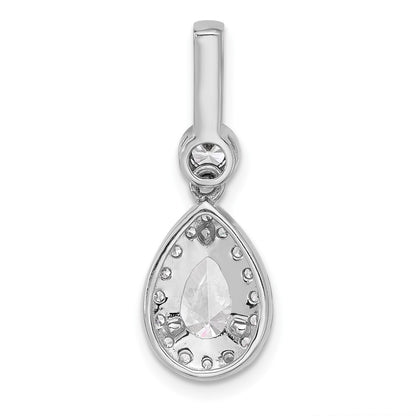14K White Gold 2 carat Certified Lab Grown Diamond VS+ F+ Pear Complete Halo Pendant