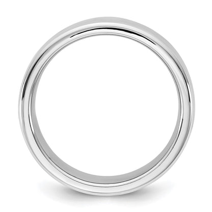 14k White Gold 8mm European Comfort Fit Wedding Band Ring