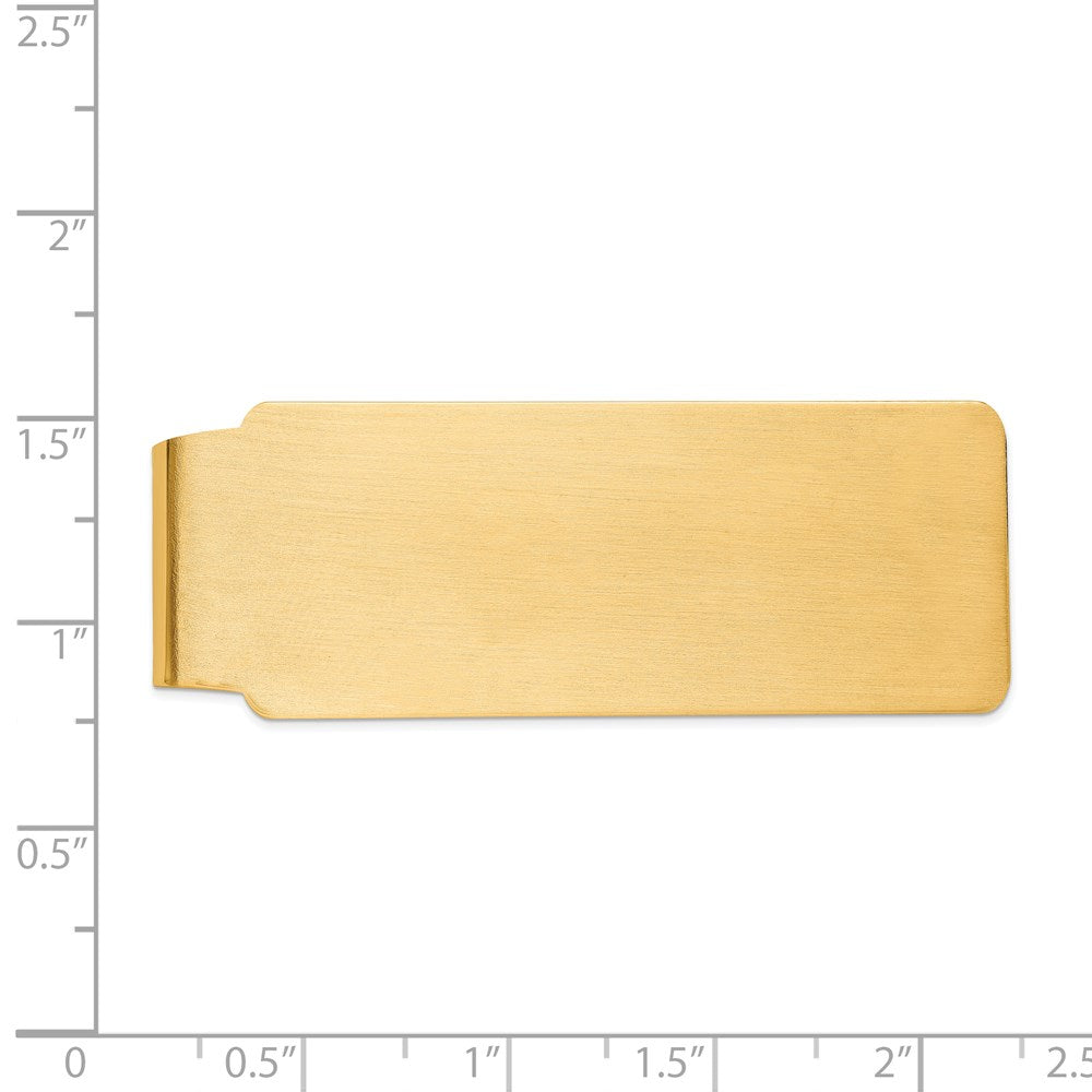 14K Yellow Gold Men's Satin Finish Money Clip