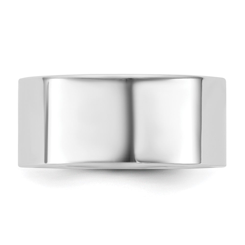 14k White Gold 9mm Standard Flat Comfort Fit Wedding Band Ring