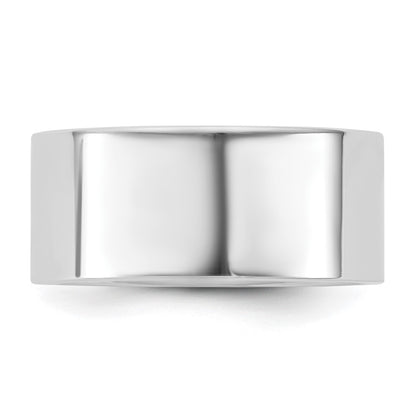 14k White Gold 9mm Standard Flat Comfort Fit Wedding Band Ring