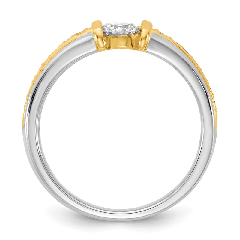 14K Two-Tone Gold .5ct Ladies Diamond Wedding Band Ring