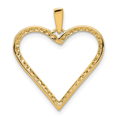14K Yellow Gold 1/6 carat Diamond Heart Pendant