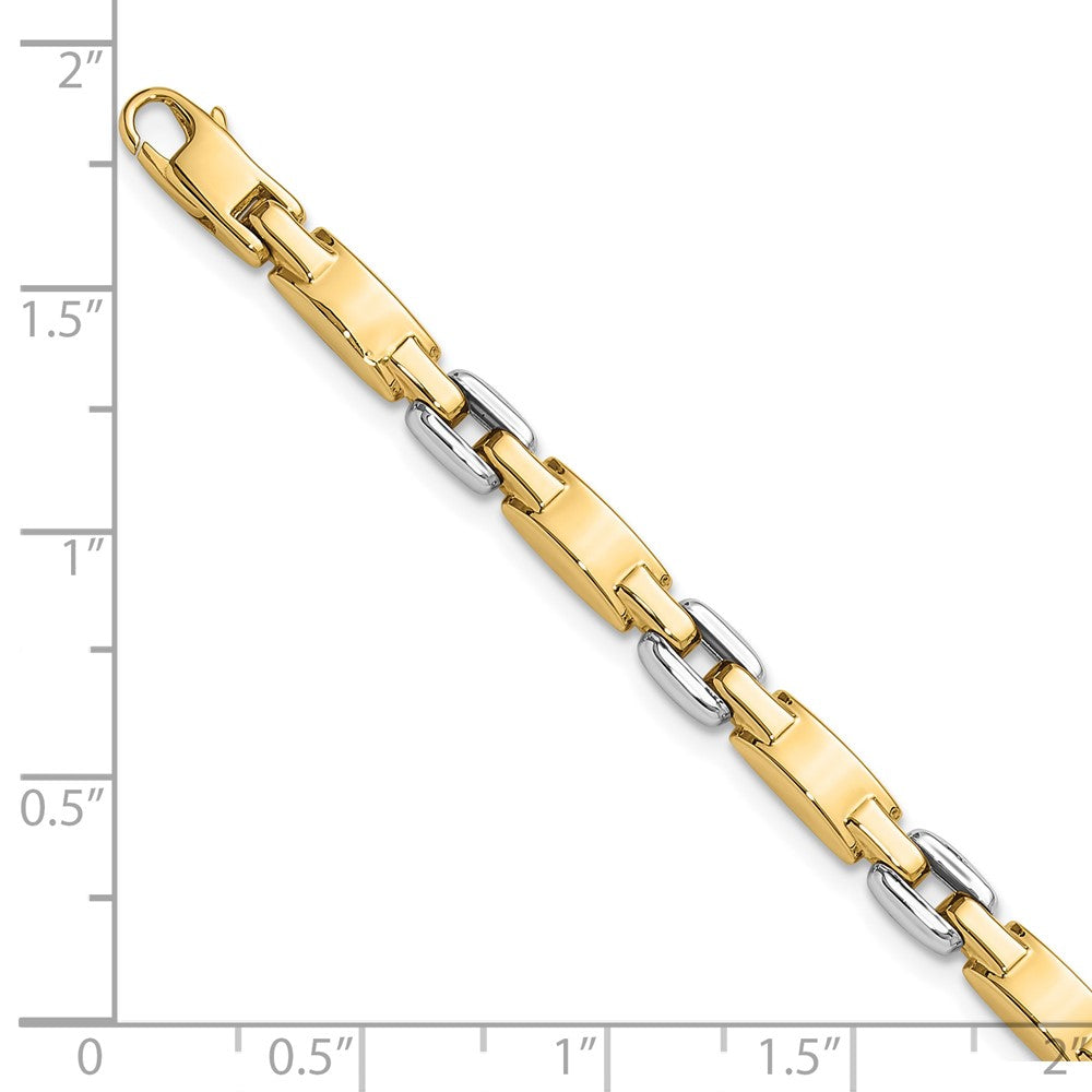 14K Two-Tone Gold Two-tone Polished 4.8mm Fancy Link Chain Bracelet