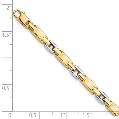 14K Two-Tone Gold Two-tone Polished 4.8mm Fancy Link Chain Bracelet