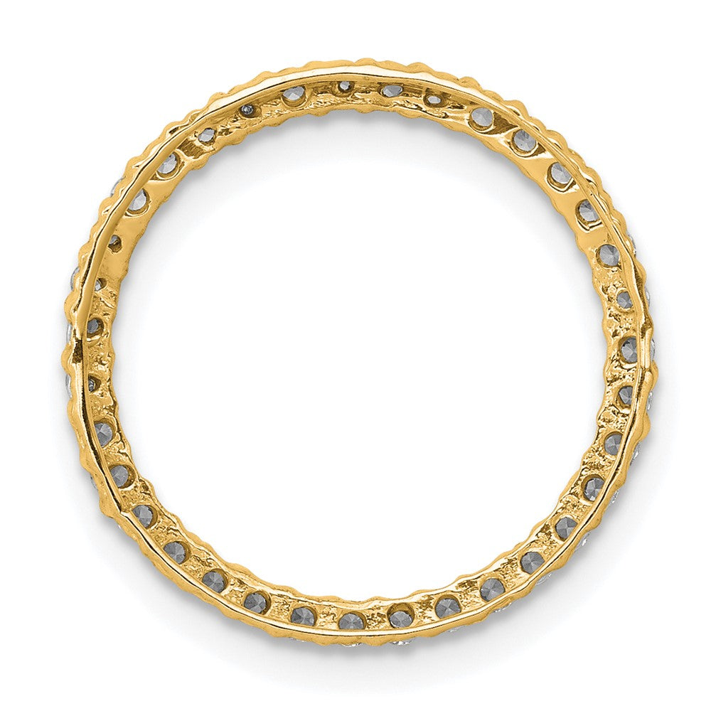 14K Yellow Gold Polished 1/3 carat Diamond Circle Chain Slide
