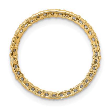 14K Yellow Gold Polished 1/3 carat Diamond Circle Chain Slide