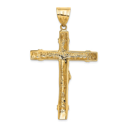 14K Two-Tone Gold Two-tone CZ Crucifix Pendant