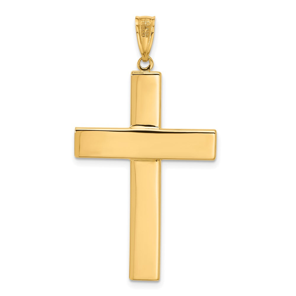 14K Two-Tone Gold Two-tone Polished and Textured Crucifix Pendant