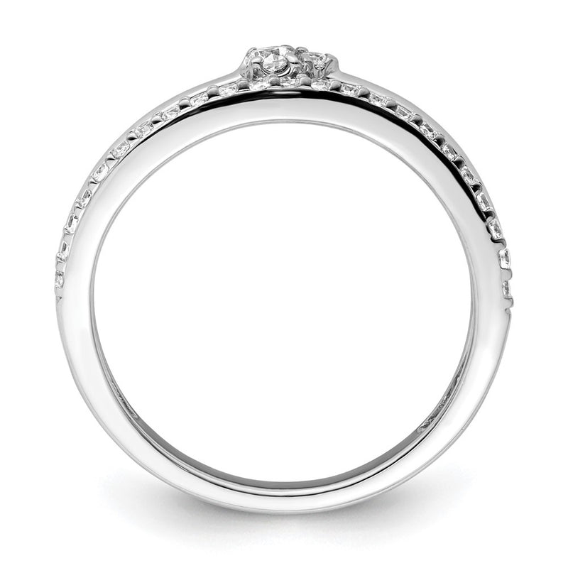 14K White Gold Polished Diamond Double Wedding Band Ring Fashion Ring