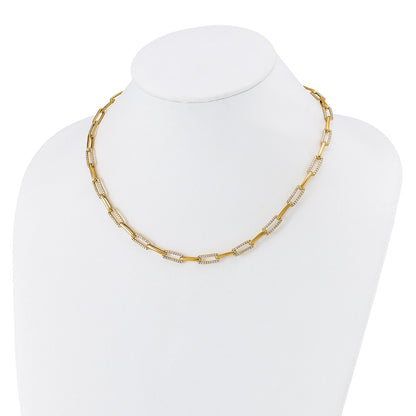 14K Yellow Gold 3 3/4 carat Lab Grown Diamond VS/SI+ G+ 18 Inch Fashion Paperclip Necklace