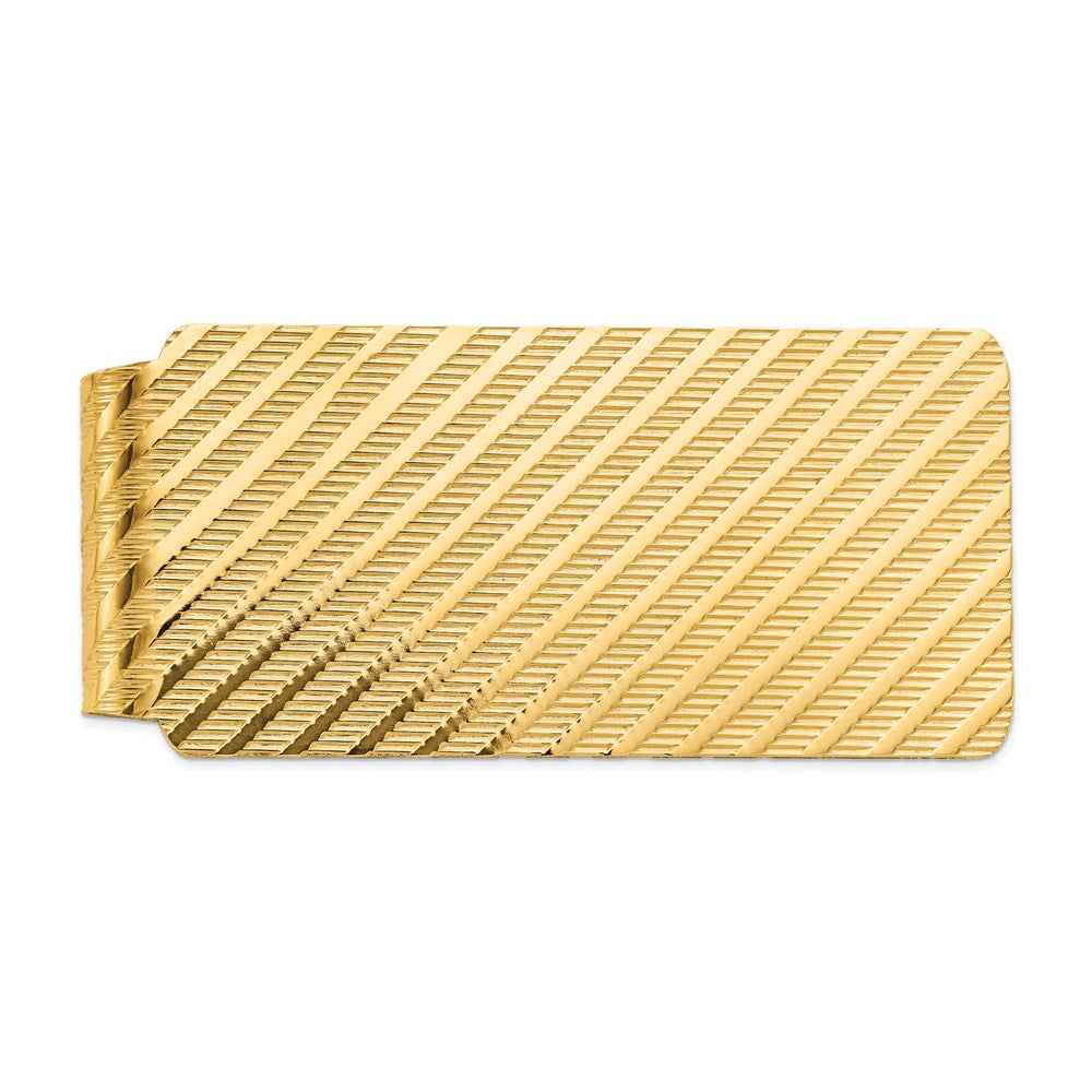 14K Yellow Gold Men's Textured Money Clip