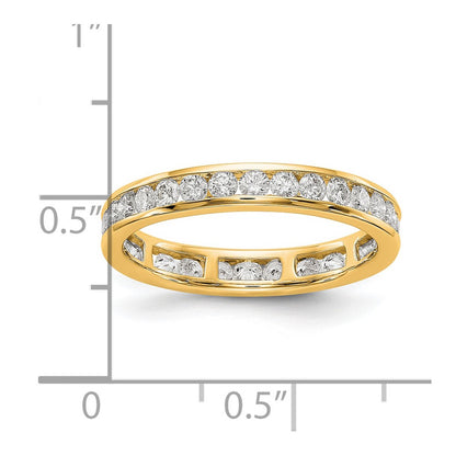14K Yellow Gold Polished Size 7.5 Channel-set 1 carat Diamond Complete Eternity Wedding Band Ring