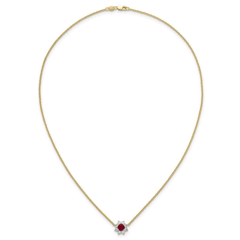 14K Yellow gold VS/SI G+ Lab Grown Diamond and AAA quality Genuine Ruby Pen